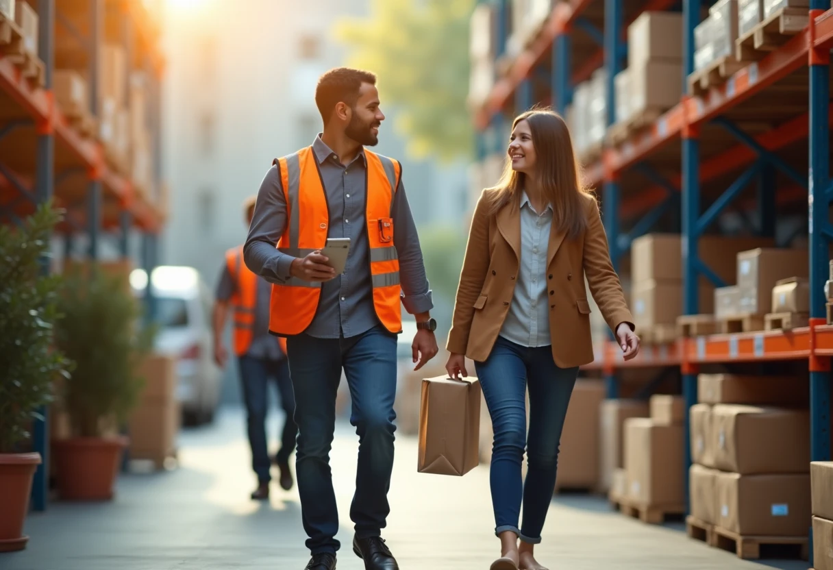Warehouse job scene in India